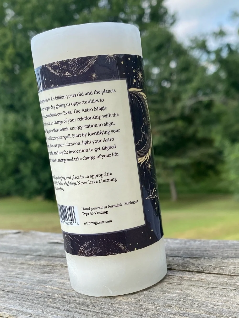 The Moon candle Astro Magic 2x4” Coventry creations white Moon Do You candle